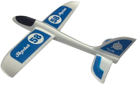 ODS - Sunday Skyclub Aliante 58, Aereo Giocattolo Dimensioni 58 x 58 x 15 cm, Colore Grigio e Azzurro, Età Consigliata 5+ Anni