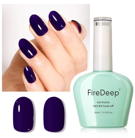 Firedeep Smalto Gel Viola Scuro, Bottiglia Grande Da 16 Ml Smalto Gel Viola Uv/Led Soak Off Per L'Autunno E L'Inverno