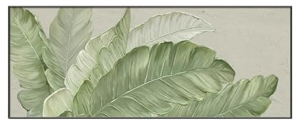 ZHAOLIN Abstraktes großes Ölgemälde mit grünen Blättern auf Leinwand gedruckt, moderne Luxus-Blatt-Poster und Drucke für die Wanddekoration im Wohnzimmer, 50 x 100 cm, rahmenlos