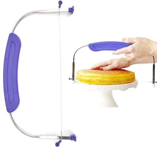 WNXBFO Adjustable Cake Leveller and Slicer, Professional Cake Cutter (Purple)