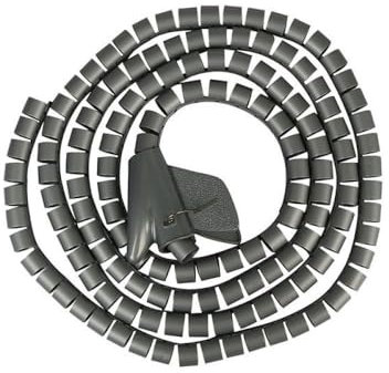 Avvolgicavo a spirale, tagliabile e flessibile, protezione per casa, ufficio, officina e garage – grigio, 10 m x 10 mm