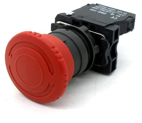 Interruptor pulsador de parada de emergencia en forma de hongo, 220 V, 10 A, rojo, NC, 22 mm, XB5-AS542, interruptor de arranque eléctrico de control, 1 NC, 2 NC, 2 NO(1NC)