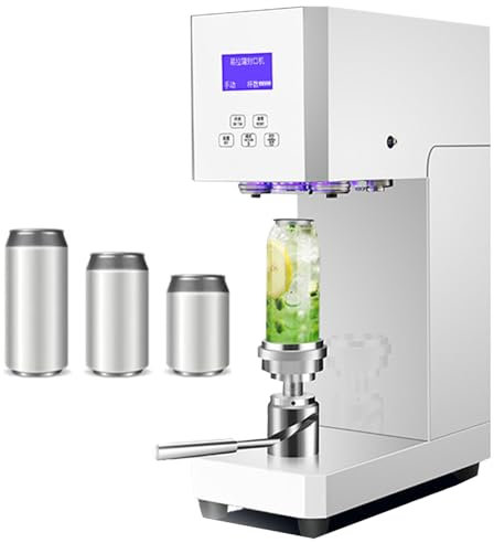 Can Seamer Smart Semi Automatic,Can Sealer Intelligent Beer Can Sealing Height Adjustable,Tin Can Sealer Machine for Commercial Home Use (White )