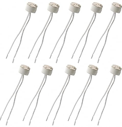 Ledangel MR16 GU5.3 Ceramic Lampholders with Heat‑Resistant Silicone Wires – LED & Halogen Socket Base – Multi Pack Options
