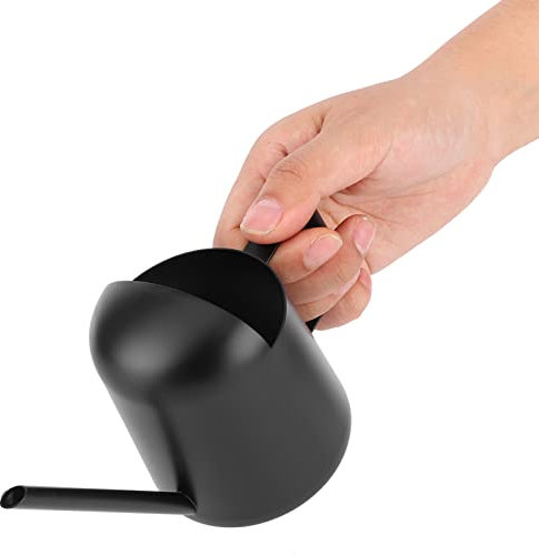 Mini Regadera de Acero Inoxidable Negro de 300ml, Latas para Interiores y Exteriores, Plantas, Maceta con Pico Largo, Uso Doméstico, Adecuada para Flores
