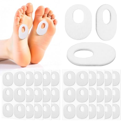 60 Stück Hornhautpolster, Hühneraugen Druckschutzringe Selbstklebende Hühneraugenschutz Kissen Für Fußschutz Hornhaut Schutz Pads, lindert Schmerzen bei Hornhaut, Hühneraugen, Blasen, Fersenreibungen