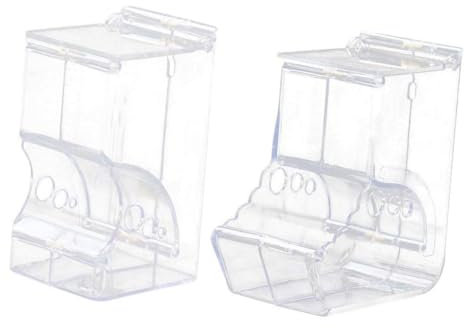 GRIRIW 2pcs Refillable Hamster Automatic Feeder Easy to Install Food Dispenser for Small Pets Securely Fixed Cage Convenient Cover for Quick Refills