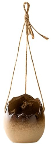 TOYANDONA Macetas Colgantes De Cerámica Maceta Decorativa para Plantas De Interior Colgar Balcón Jardín