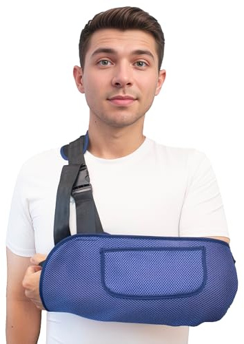 DouHeal Arm Sling, Upgraded Straps, Ultimate Comfort, Convenient Pocket, Arm Sling Shoulder Immobilizer for Shoulder, Elbow & Wrist Injury, Fractured Bones, Rotator Cuff Support (XL, Blue)