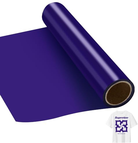 EUBSWA Plotterfolie vinylfolie, värmeöverföringsflexfolie med plotter verktyg för järn varm press, t-shirts och fler tyger (lila – 30,5 x 506 cm)