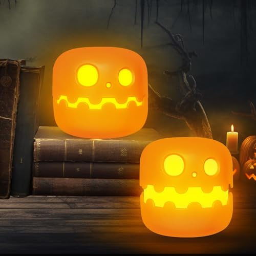 LETTERASHQP Kürbis Deko Halloween Deko Kürbis Beleuchtet Kürbis Led Halloweenkürbis für Halloween Deko Nachttischlampe, Tischdeko, Festliche Party