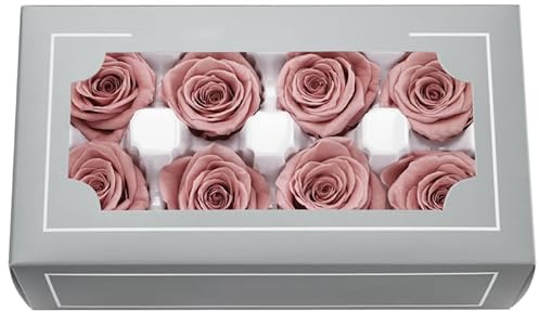 A Grade 4–5 cm konservierter Rosenkopf, hochwertig, natürlich, ewige 8 Stück/Box, echte Rosen, ewige Rose für Muttertag, Valentinstag, Geburtstag, Hochzeit, Zuhause, Party, Dekoration, DIY Essential