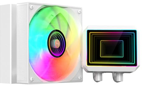 Mars Gaming ML-TWO120, Raffreddamento a Liquido AIO 300W TDP, 1x Ventola ARGB Infinity Mirror 12cm FDB, Nucleo in Rame e Alluminio, Pompa Opti-Chamber 4ª Generazione e Microcanali, Bianco