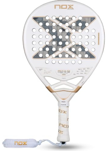NOX Pala de pádel AT10 Genius 12K Alumbre Xtrem 2026 | Agustin Tapia | Agustin Tapia Teardrop Pala Padel | Weight Balance System, 12K Alumbre Carbon Face, HR3 Black EVA, EOS Tunnel Agility