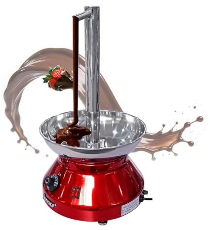 Macchina for Fontana Di Cioccolato Commerciale, Macchina for Cascata Di Cioccolato Modello Con Rubinetto Da 3 Litri Con Riscaldatore Elettrico for Fusione Di Cioccolato Regolabile 30-110 ℃(Red)