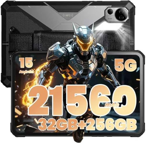 FOSSiBOT DT3 5G Outdoor Tablet 21560mAh(66W) 32GB+256GB/2TB, Dimensity 7300, 10.4 FHD+ IPS, Android 15 Rugged Tablet, 64MP+32MP Wasserdicht Tablette, WiFi6/IP68/IP69K/OTG/NFC/GPS
