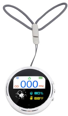 Mingzhe Détecteur de CO Compact et Rechargeable, Portable, pour Camping, Bateaux, Chambres, Véhicules (Blanche)