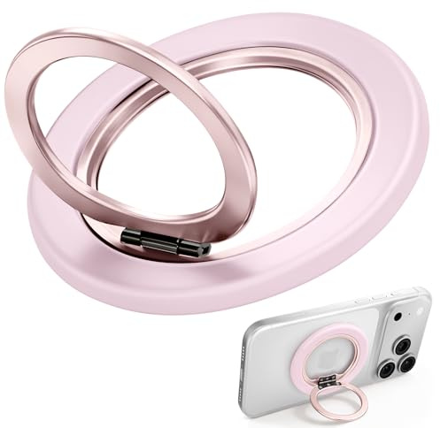 Sovio Handy Griff für MagSafe Ringhalter, ultraleichter 15g Handyringhalterung Finger, Magnetischer Ringhalter mit weicher Matter Oberfläche, passend für iPhone 17 Pro/16/15/14/13/12 Serie, Rosa