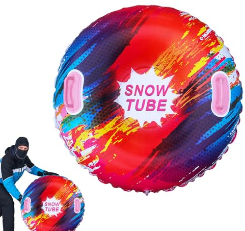 Inflatable Sledge - 85cm Cold Resistant | Inflatable Snow Tube with Handles | For Winter Outdoor Activities, Ski Fun, Sports and