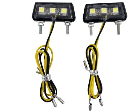 Universal Motorcycle Number Plate Light 12V, 2 Pcs Motorbike Number Plate LED White Lamp with Universal Compatibility, Durable Waterproof Motorbike License Plate Light, Rear Number Plate Light