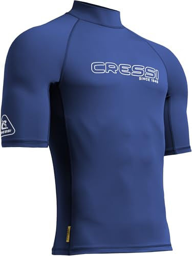CRESSI Sentinel Man Camiseta de Manga Corta Protección Solar UPF 50+, Sechado Rápido, Natación Surf Buceo Pesca Playa Piscina y Deportes Acuáticos Hombre