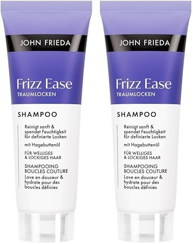 John Frieda Traumlocken Shampoo - Inhalt: 75 ml - Frizz Ease - Für gewelltes & gelocktes Haar - Ideal für Unterwegs & auf Reisen (Packung mit 2)