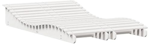 Fisinber Set di 2 lettini da giardino in legno massiccio di pino, 205 x 60 x 31,5 cm, ergonomiche, a forma di S, per piscina, terrazza e giardino, stabile, per esterni