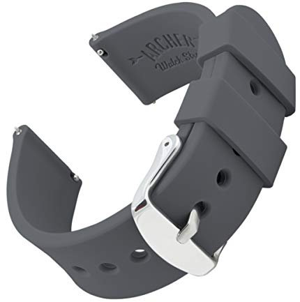 Archer Watch Straps - Uhrenarmbänder aus Silikon mit Schnellverschluss (Graphitgrau, 18mm)