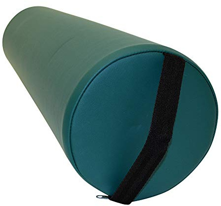 Promafit Massage Lagerungsrolle mit Griff für die Massageliege - Vollrolle Knierolle mit PU-Bezug wasserabweisend (Grün)