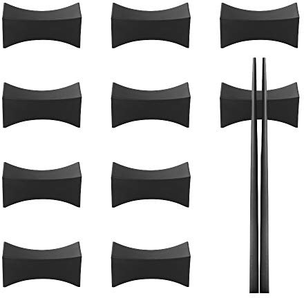 Aipaide 10PCS Chopstick Rest Chopstick Rest Stands Spoon Fork Knife Holder Set Chopsticks Utensil Cutlery Stand Black