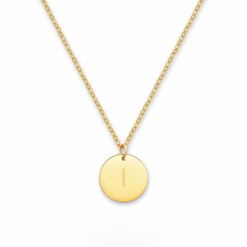 GD GOOD.designs Kette mit Buchstaben Gold 18 Karat - Wasserfest | Goldkette für Damen mit A-Z Anhänger | Initial Buchstabenkette