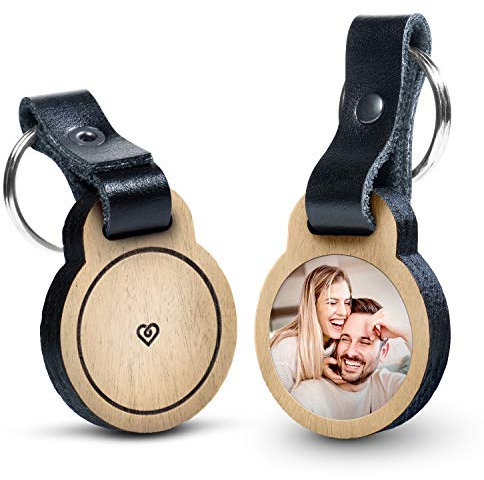 schenkYOU Premium - Foto-Schlüsselanhänger aus Eichenholz mit Gravur und kratzbeständigem Foto in Farbe - personalisierte Geschenkidee für deine Liebsten für Muttertag