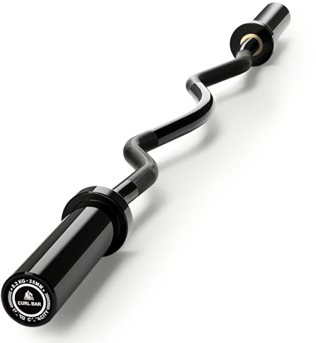 LIONSCOOL Premium 4ft, 5ft, 6ft Barbell, EZ Curl Bar for Strength Training and Olympic Weightlifting, 2 Inch Bar for Squats, Curls, Deadlifts, Presses, Hip Thrusts