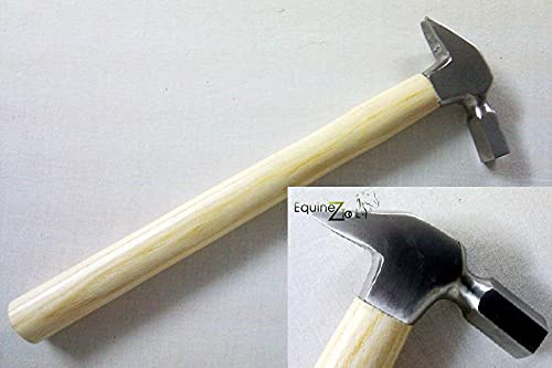 Farrier's Hammer with Wooden Handle – Durable Steel Construction for Hoof Nail Removal, Forging & Shoeing – Ergonomic Grip Blacksmithing Tool for Horses – Professional Farrier Tool for Daily Use