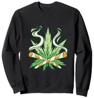 Cool 420 Hemp Leaf Cross Joint Smoke Cannabis Nature Sweatshirt