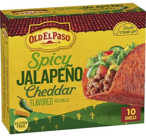 Old El Paso Stand 'N Stuff - Conchas de taco con sabor a jalapeño picante, sin gluten, 153 ml