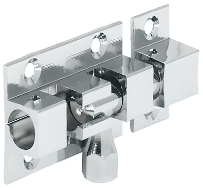Gedotec Bolzenriegel Riegel 40 x 25 mm Schlossriegel Messing verchromt Metall Torriegel Schubriegel Türriegel Torschieber Stalltür Schlossriegel Grendelriegel - Türriegel Abschließbar Außen