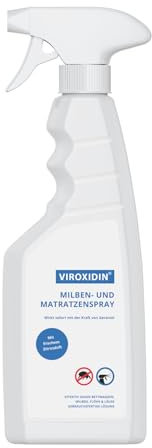 Viroxidin 500ml Milbenspray für Matratzen, Textilien, Polster & Teppiche - Sofortige & hochwirksame Langzeitwirkung gegen Milben, Hausstaubmilben, Bettwanzen & Flöhe mit frischem Zitrusduft