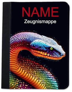 Maus-Design Zeugnismappe personalisiert Schlange mit Name | Klarsichthüllen A4+, Urkundenmappe, Dokumentenmappe