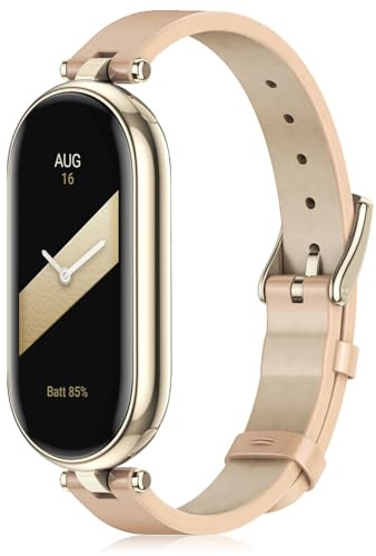 Xisair Armband för Xiaomi Band 10/9/8 läderarmband, lätt, mjukt och bekvämt armband smartklocka tillbehör damarmband
