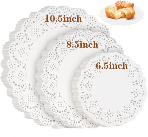 Paper Doilies Assorted Sizes, Disposable Lace Doilies for Dessert Trays