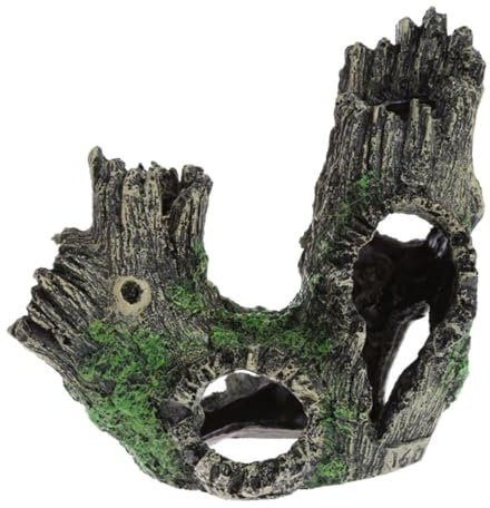 VILLFUL Aquariendekoration kreativer Panzerbaumstamm Aquarienstumpf selber Machen Aquarium versteck naturvibes verschleißfester Panzerbaumstamm Aquarienstumpf für Unterwasser Harz