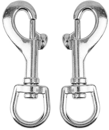 Karabiner für Drehgelenk, 2 Stück, in Silbern, Größe 3, für Hundehalsband, Hundeleine, Karabinerhaken mit abgerundetem Wirbel, Schnalle Schlüsselbund Gurtband, Schlüsselanhänger Drehkopf Paracord