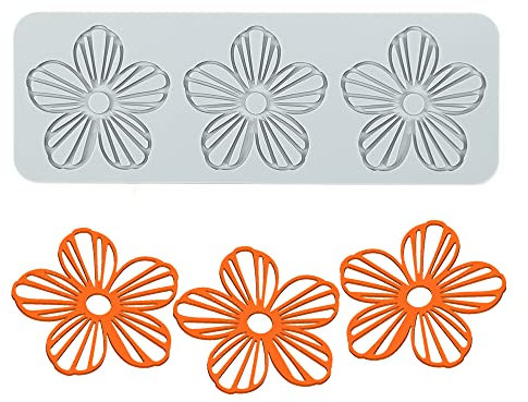 Molde de Silicona para repostería, Manualidades, decoración de Tartas, Resina, jabón, decoración de Dulces, Pasta de azúcar, Chocolate, Flores de pelargonio con 3 Agujeros