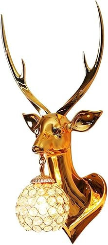 PTLYE Applique da Parete Compatibile con Testa di Cervo, lampade da Parete per Interni a Forma di Testa di Cervo, Lampada da Parete a LED retrò per Cervi, Lampada da Parete a Parete, Illuminazione