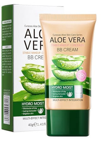 BB Cream, crema da giorno colorata con aloe, fondotinta idratante e impermeabile, correttore traspirante e leggero con copertura completa, idratante colorato, tono uniforme della pelle