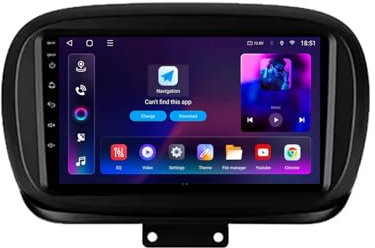 9 Inch Car Stereo Radio for Fiat 500X 2014-2020 Android 13 Car Multimedia Player with WIFI FM RDS Radio GPS SWC Rear View Camera Bluetooth DVR Cooling fan(4+64G)