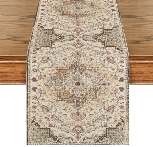 Artoid Mode Boho Bohemia Stil Vintage Beige Tischläufer, Bankett Tisch Küche Esstisch Dekoration Drinnen Urlaub Party Dekor 40x140 cm