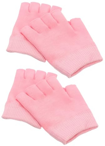 TOYZFRIENDY 2paia Guanti Idratanti Senza Dita in Gel Per Trattamento Mani Cura e Assorbimento Crema Lavabili e Riutilizzabili Da Rosa Per Uomo e Donna