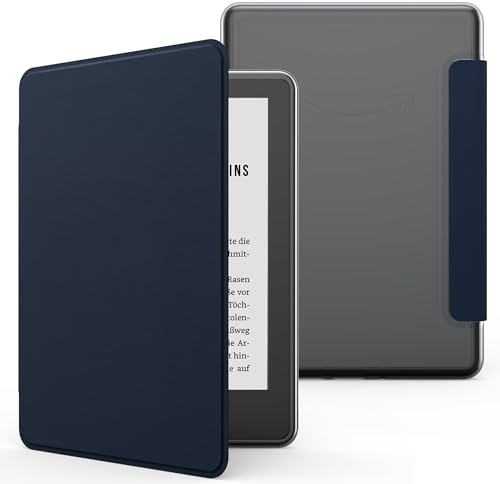Custodia Magnetica Impermeabile per Kindle 6 11a Generazione (Modelli 2022/2024) - Custodia Protettiva con Funzione Auto Standby/Wake, Ultraleggera con Retro Trasparente Blu Scuro
